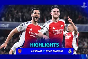 Arsenal vs Real Madrid 3-0: Hiệp 2, Pháo thủ thăng hoa, Declan Rice xuất thần cú đúp, Merinon chốt sổ 3 bàn lượt đi, Camavinga bị thẻ đỏ, Real gặp khó lượt về Bán kết Champions League 