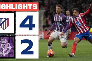 Atletico Madrid vs Valladolid 4-2: Mãn nhãn 6 bàn, Sylla, Sanchez lập công, Alvarez tỏa sáng cú đúp, Giuliano Simeone, Sorlorth giúp Atletico bỏ túi thêm 3 điểm cho cuộc đua La Liga