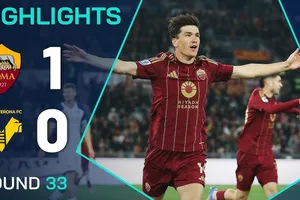 AS Roma vs Verona 1-0: Eldor Shomurodov sớm áp đặt thế trận ở phút thi đấu thứ 4, Roma vững bước tốp 6 Serie A