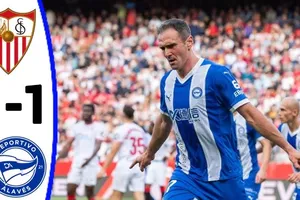 Sevilla vs Alaves 1-1: Gerard Fernandez đánh đầu đẹp mắt khai bàn, Enrique Martinez nhanh chân đệm bóng cận thành cứu thua, Alaves từng bước rời xa tốp cuối La Liga