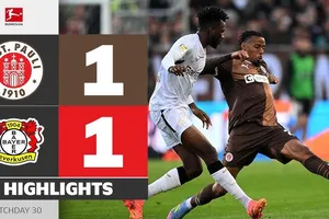 St. Pauli vs Leverkusen 1-1: Patrik Schick đánh đầu cận thành mở bàn, sai lầm thủ thành Lukas Hradecky, Carlo Boukhalfa chớp thời cơ gỡ hòa, chủ nhà níu chân HLV Xabi Alonso
