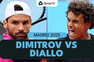 Grigor Dimitrov vs Gabriel Diallo 7-5, 6(7) - 7(9), 4-6: Phải mất 2 giờ 22 phút để hạ Dimitrov, Diallo chật vật giành vé Tứ kết Madrid Open 2025 gặp Lorenzo Musetti