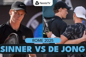 Jannik Sinner vs Jesper De Jong 6-4, 6-2: Sinner tái ngộ bằng chiến thắng dễ dàng De Jong, gặp Francisco Cerundolo ở vòng 4 Rome Open 2025