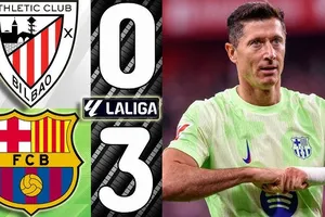 Athletic Bilbao vs Barcelona 0-3: Lewandowski xuất thần cú đúp trong 17 phút, Olmo chốt hạ chiến thắng trên chấm penalty, Barca khép lại mùa giải La Liga 2024/25 thành công