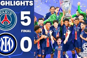 PSG vs Inter Milan 5-0: Hakimi khai tiệc, Doue tỏa sáng cú đúp, Kvaratskhelia, Mayulu hạ gục Inter, thầy trò HLV Luis Enrique lần đầu đăng quang Champions League, lập kỷ lục cho bóng đá Pháp 