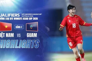 Nữ Việt Nam vs Nữ Guam 4-0: Nguyễn Thị Vạn sớm phá lưới ngay phút thứ 1, Bích Thùy tỏa sáng cú đúp sau 25 phút, Hải Yến góp công, Việt Nam toàn thắng 3 trận, giành vé dự Asian Cup 2026