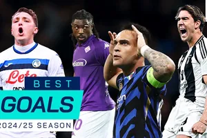 Anguissa, Rafael Leao, Mateo Retegui, Valentín Castellanos, Federico Dimarco, Boulaye Dia, Suat Serdar, Dusan Vlahovic,... lần lượt vào tốp 50 bàn thắng đẹp nhất mùa giải Serie A 2024/25