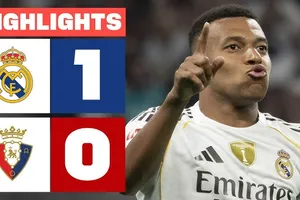 Real Madrid vs Osasuna 1-0: Juan Cruz phạm lỗi vùng cấm, Mbappe hạ thủ môn Herrera ghi bàn duy nhất, Real của HLV Xabi Alonso giành trọn 3 điểm 