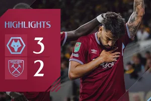 Wolves vs West Ham 3-2: Rượt đuổi 5 bàn kịch tính, Gomes khai bàn, Soucek, Paqueta ngược dòng, Larsen xuất thần cú đúp giành gọn chiến thắng