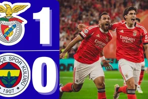 Benfica vs Fenerbahce 1-0: Leandro Barreiro tỉa bóng như dọn cỗ, Kerem Akturkoglu dứt điểm góc chết, giành gọn chiến thắng