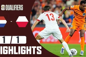 Hà Lan vs Ba Lan 1-1: Reijnders sút dội cột, Dumfries đệm bóng cận thành, hậu vệ Matty Cash bất ngờ tung cú sút cứu thua, Hà Lan tạm dẫn đầu, Ba Lan đứng thứ 2 kém hơn về hiệu số 