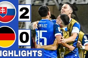 Slovakia vs Đức 2-0: Hancko đệm bóng cận thành mở bàn, Gyomber kiến tạo, Strelec sút tung lưới Baumann, Florian Wirtz tịt ngòi, Đức gục ngã