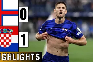 Quần đảo Faroe vs Croatia 0-1: Ante Budimir đánh đầu kiến tạo, Andrej Kramaric đánh đầu nối, ghi bàn duy nhất giành chiến thắng suýt sao