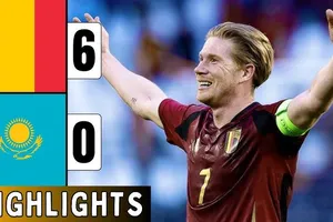 Bỉ vs Kazakhstan 6-0: De Bruyne, Doku đua tài ghi cú đúp, Raskin, Meunier góp công chiến thắng đậm đà