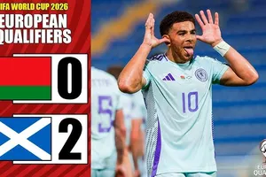 Belarus vs Scotland 0-2: Che Adams đệm bóng cận thành, Zakhar Volkov phản lưới nhà, Scotland tạm xếp nhì bảng C vòng loại World Cup 2026 khu vực châu Âu