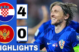 Croatia vs Montenegro 4-0: Lần lượt Kristijan Jakic, Andrej Kramaric, Ivan Perisic tỏa sáng, Edvin Kuc phản lưới nhà, Andrija Bulatovic nhận thẻ đỏ