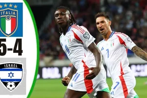 Israel vs Italia 4-5: Kịch tính 9 bàn thắng, Locatelli, Bastoni phản lưới nhà, Peretz, Kean đua tài ghi cú đúp, Politano, Raspadori, Tonali tỏa sáng