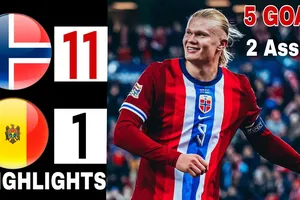 Norway vs Moldova 11-1: Horn Myhre sớm gieo sầu, Erling Haaland xuất thần repoker 5 bàn, Martin Odegaard lập công, Thelo Aasgaard chốt hạ chiến thắng 11 bàn không tưởng