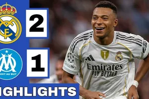 Real Madrid vs Marseille 2-1: Weah sớm mở bàn nhưng ngôi sao Kylian Mbappe lấp lánh cú đúp, Carvajal nhận thẻ đỏ, Real thắng suýt sao