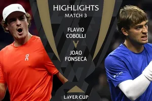 Flavio Cobolli vs Joao Fonseca 4-6, 3-6: Tài năng trẻ người Brazil 19 tuổi, Fonseca trở thành tay vợt trẻ nhất trong lịch sử giành chiến thắng tại Laver Cup 2025