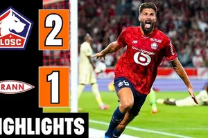 LOSC Lille vs Brann 2-1: Hamza Igamane mở bàn, Atli Magnusson lập tức gỡ hòa, cựu binh Arsenal Olivier Giroud đánh đầu giành chiến thắng