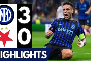 Inter Milan vs Slavia Praha 3-0: Martinez khai bàn, 4 phút sau Dumfries nhân đôi tỷ số, Martinez hoàn thành cú đúp, Inter thắng nhẹ nhàng