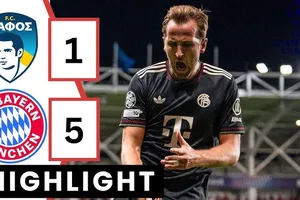 Pafos vs Bayern Munich 1-5: Ngôi sao Harry Kane thăng hoa cú đúp sau 34 phút, Guerreiro, Jackson, Olise góp công chiến thắng đậm đà