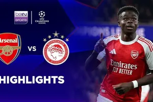 Arsenal vs Olympiacos 2-0: Thủ thành David Raya xuất thần, Gyokeres sút dội cột, Martinelli đá bồi cận thành, Odegaard kiến tạo, Saka chốt hạ chiến thắng cho HLV Mikel Arteta