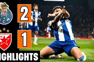 Porto vs Crvena Zvezda 2-1: William Gomes mở bàn nhờ penalty, Vasilije Kostov sút tung nóc lưới gỡ hòa, Rodrigo Mora đệm bóng cận thành ấn định chiến thắng