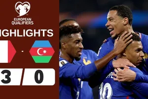 Pháp vs Azerbaijan 3-0: Mbappe khai bàn, Mbappe kiến tạo, Rabiot nhân đôi tỷ số, Thauvin chốt hạ 3 điểm dễ dàng