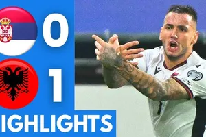 Serbia vs Albania 0-1: Albian Ajeti kiến tạo, Rey Manaj ghi bàn duy nhất, Albania tạm xếp nhì bảng, sau tuyển Anh