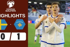 Thụy Điển vs Kosovo 0-1: Veldin Hodza kiến tạo, Fisnik Asllani chớp thời cơ ghi bàn duy nhất, Kosovo bất ngờ giành 3 điểm quý giá