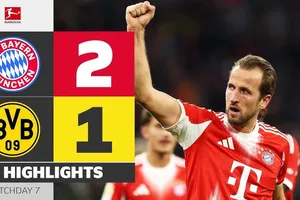 Bayern Munich vs Borussia Dortmund 2-1: Kimmich đá phạt góc, Harry Kane đánh đầu mở bàn, Olise nhân đôi tỷ số, Brandt ghi bàn danh dự, Bayern đầu bảng, Dortmund tốp 4 Bundesliga