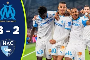 Marseille vs Le Havre 6-2: Ngày Mason Greenwood chói sáng cú poker, Robinio Vaz, Amir Murillo góp công trút mưa bàn thắng, Marseille vượt mặt PSG dẫn đầu Ligue 1