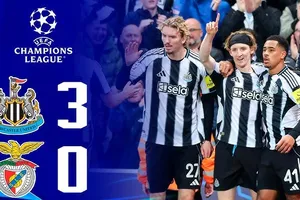 Newcastle vs Benfica 3-0: Jacob Murphy dọn cỗ, Anthony Gordon đệm bóng cận thành mở bàn, Harvey Barnes xuất thần ghi cú đúp ấn định chiến thắng