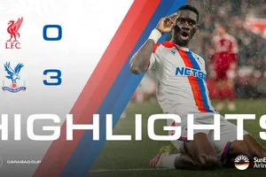 Liverpool vs Crystal Palace 0-3: Sarr xuất thần ghi cú đúp phá lưới thủ thành Woodman, Pino góp công chiến thắng bất ngờ trước The Kop