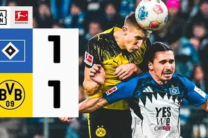 Hamburg vs Borussia Dortmund 1-1: Dortmund duy trì sức ép, Chukwuemeka volley mở bàn, Ransford Konigsdorffer kịp cứu thua phút bù giờ