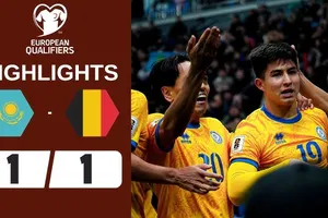 Kazakhstan vs Bỉ 1-1: Satpaev bất ngờ phá lưới thủ môn Matz Sels, Vanaken đánh đầu gỡ hòa, Chesnokov nhận thẻ đỏ, bị cầm chân Bỉ nên chưa thể giành vé dự World Cup 2026