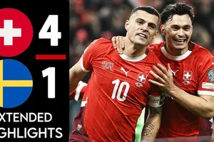 Thụy Sĩ vs Thụy Điển 4-1: Embolo mở bàn, Nygren gỡ hòa, Xhaka lập công trên chấm penalty, Ndoye, Manzambi chốt hạ chiến thắng thuyết phục