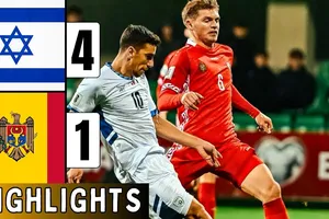 Israel vs Moldova 4-1: Dor Turgeman mở tỷ số nhờ penalty, Roy Revivo, Eliel Peretz lập công, Vladislav Baboglo bất ngờ phản lưới nhà, Ion Nicolaescu ghi bàn danh dự