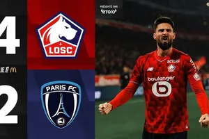 LOSC Lille vs Paris FC 4-2: Willem Geubbels, Lohann Doucet ghi bàn nhưng Olivier Giroud ghi cú đúp nhờ penalty, Aissa Mandi, Marius Broholm góp công chiến thắng