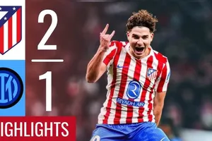 Atletico Madrid vs Inter Milan 2-1: Siêu kịch tính, Alvarez mở bàn, Zielinski gỡ hòa, Griezmann kiến tạo, Gimenez chốt hạ chiến thắng nghẹt thở phút 90+3 
