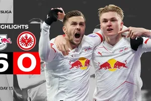 Leipzig vs Frankfurt 6-0: Conrad Harder sớm mở bàn, Baumgartner lập công, Yan Diomande xuất thần hattrick, David Raum chốt hạ chiến thắng