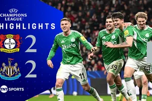 Leverkusen vs Newcastle 2-2: Guimaraes phản lưới nhà, Gordon, Miley lập công, Grimaldo kịp tỏa sáng cứu thua phút 88