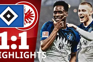 Hamburger vs Frankfurt 1-1: Lokonga tỉa góc mở bàn, Nathaniel Brown kiến tạo, Hugo Larsson cứu thua, VAR ngăn Fabio Vieira tỏa sáng