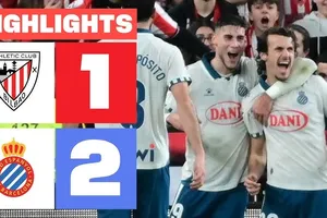 Athletic Bilbao vs Espanyol 1-2: Berenguer Remiro mở bàn, Carlos Romero ghi siêu phẩm sút xa, Pere Milla đệm bóng cận thành giành 3 điểm