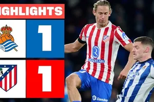 Real Sociedad vs Atletico Madrid 1-1: Simeone kiến tạo, Sorloth khai bàn, Goncalo Guedes buộc HLV Diego Simeone chia điểm cay đắng