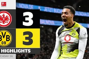 Frankfurt vs Borussia Dortmund 3-3: Beier, Nmecha áp đảo, Uzun, Ebnoutalib, Dahoud ngược dòng nhưng Chukwuemeka cứu thua Dortmund khó tin