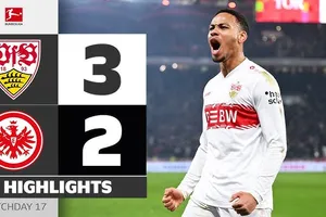 Stuttgart vs Eintracht Frankfurt 3-2: Kristensen mở bàn, Demirovic, Undav ngược dòng, Echghouyab gỡ hòa, Nikolas Nartey chốt hạ chiến thắng
