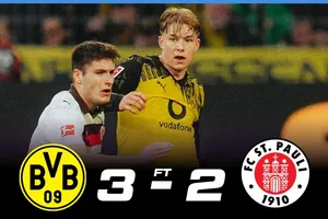 Borussia Dortmund vs St Pauli 3-2: Julian Brandt, Karim Adeyemi lập công, James Sands, Jade Jones gỡ hòa, Emre Can ấn định chiến thắng nhờ chấm penalty